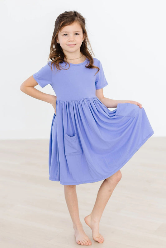 Periwinkle Pocket Twirl Dress