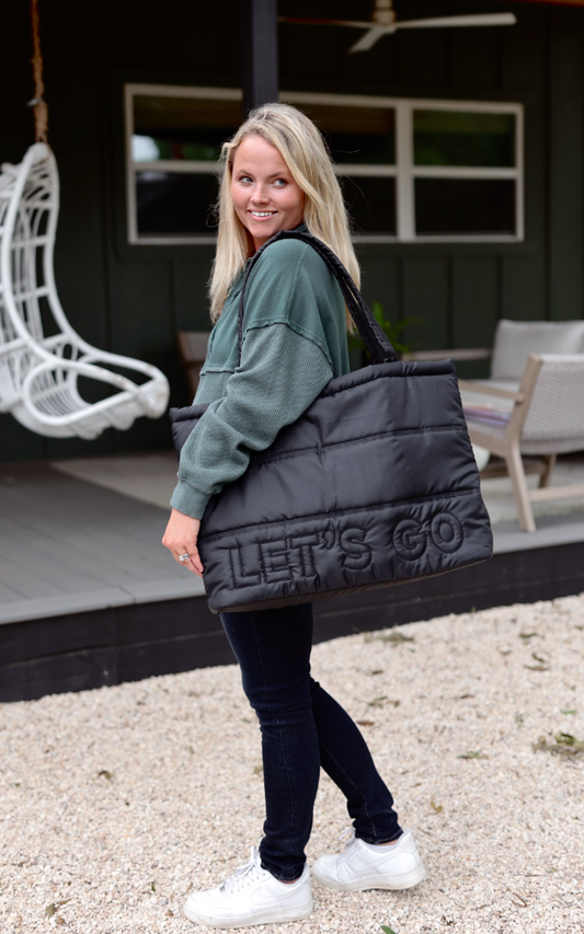 Carry All Puffer Tote- Let's Go