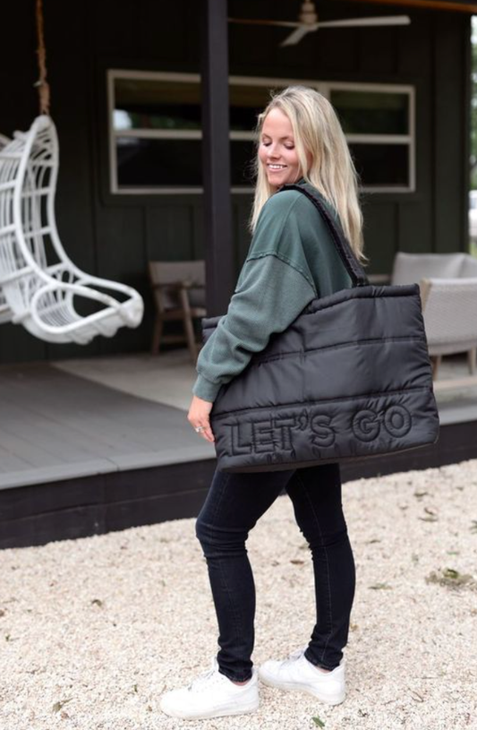 Carry All Puffer Tote- Let's Go